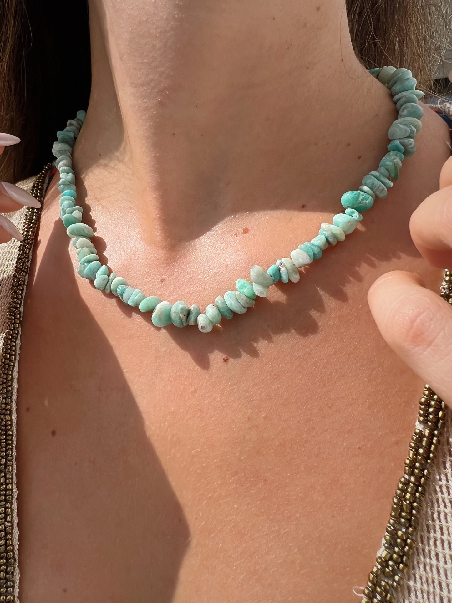 Collier en amazonite naturelle - élégance et énergie apaisante