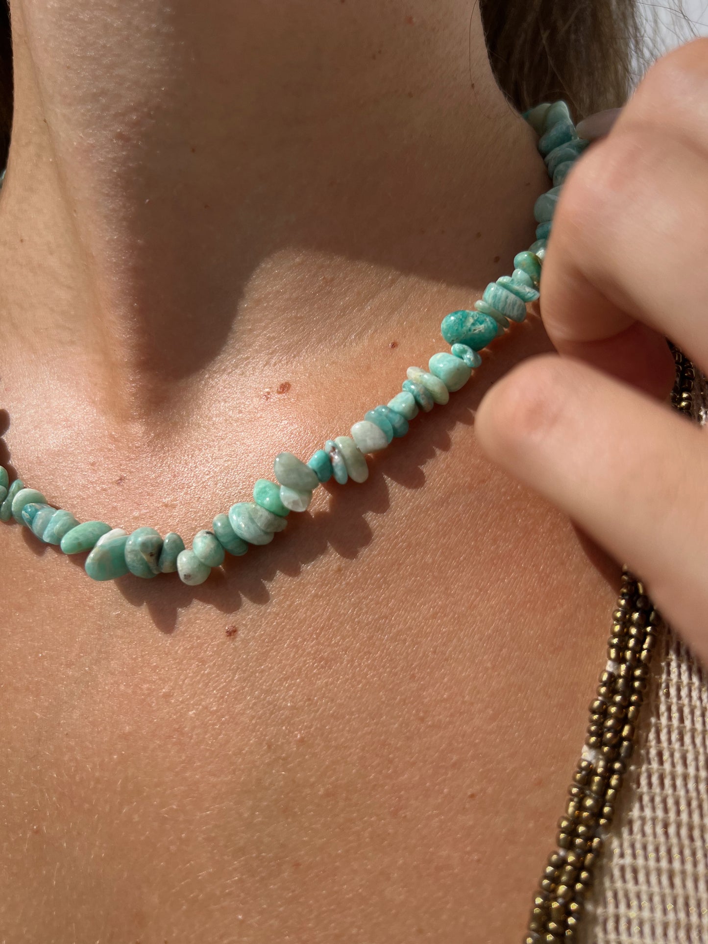 Collier en amazonite naturelle - élégance et énergie apaisante  Edit alt text