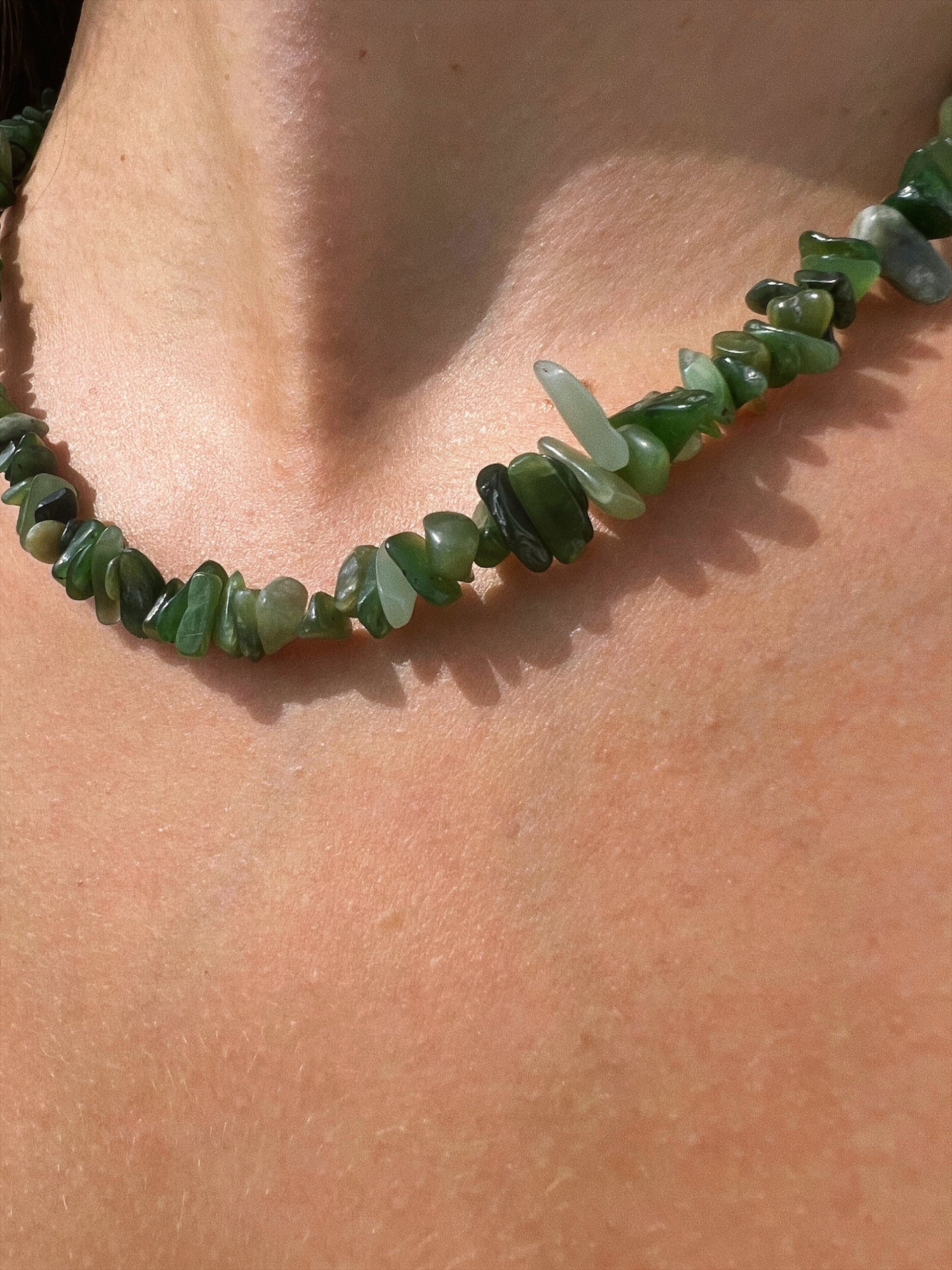 Collier en jade vert - pierre de chance et d'harmonie