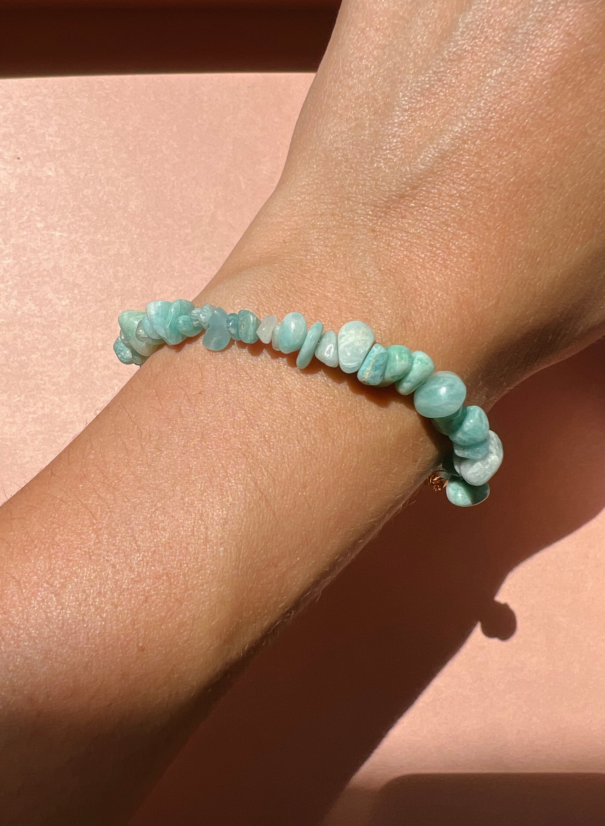 Bracelet en amazonite. Amazonite brute. Pierre d'Amazonite pour la lithothérapie