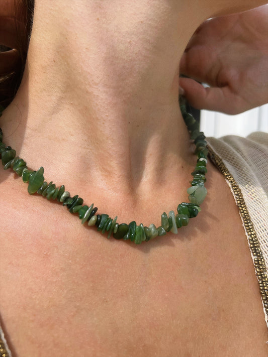 Collier en jade vert - pierre de chance et d'harmonie