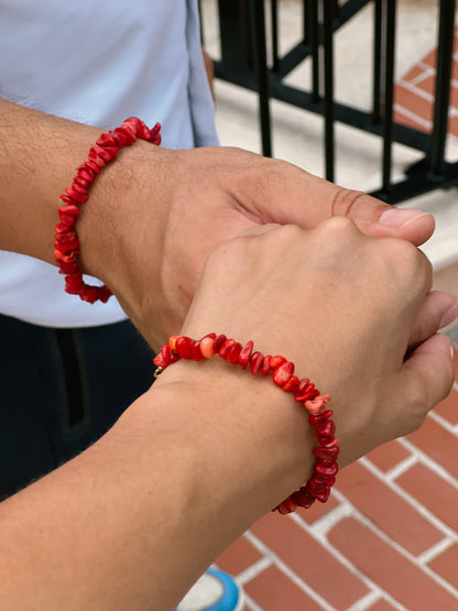 Bracelet en corail rouge. Bijoux énergétiques en corail rouge.